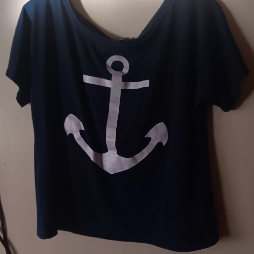CBR Dark Blue Women's Tee with White Anchor